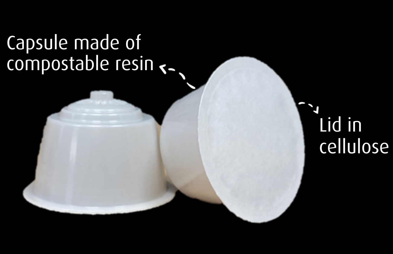 Composition diagram for Dolce Gusto Kabioca compostable capsules Composition diagram for Dolce Gusto Kabioca compostable capsules