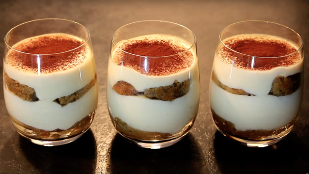 Verrines de Tiramisu Traditionnel à base de café Kabioca