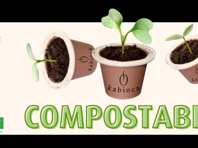 Photo De Composition D'une Capsule De Café Kabioca Compostable à Domicile