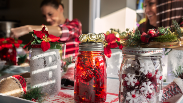 conseil diy de noël 5: réutiliser les bocaux