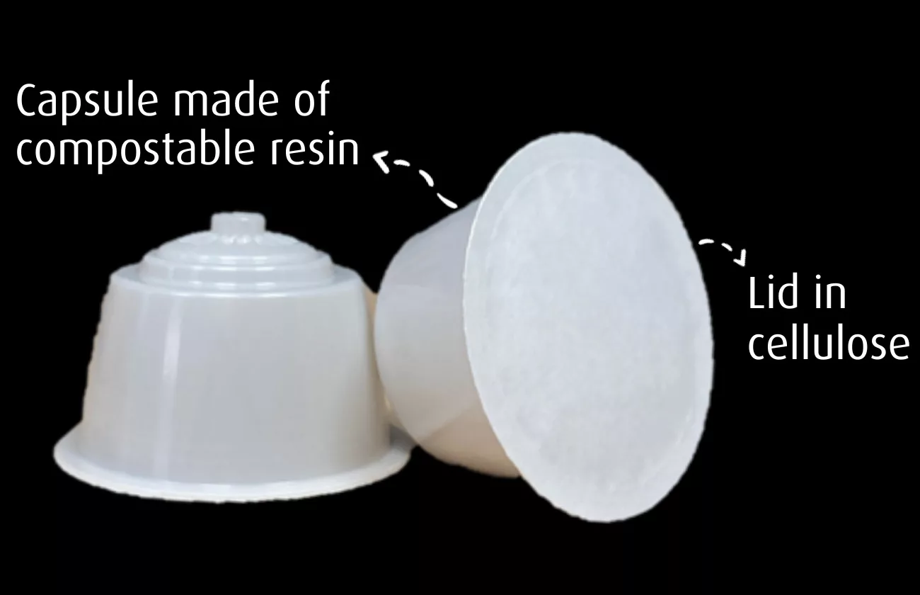 Composition diagram of Dolce-Gusto compatible Kabioca compostable capsules